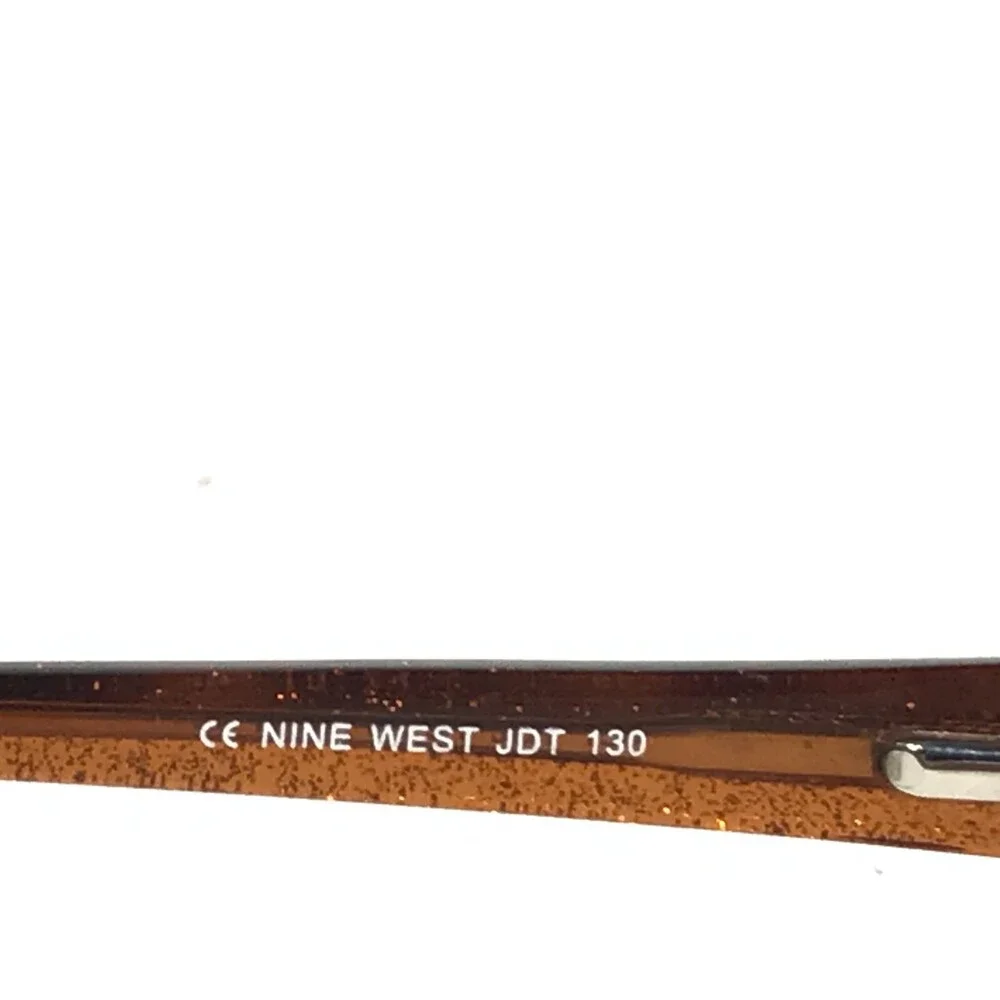 Nine West Petite Eyeglasses Frames 377 JDT Brown Rectangular Half Rim 53-16-130